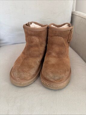 UGG Kids Chestnut Brown Suede Boots with Shearling
